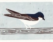 HOUSE MARTIN hand-pulled linocut block print