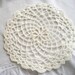 Crochet Doily with Scaloped Edges Off White Cotton