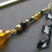 Orange and Black Book Charm Bookmark with Hook - The Harlequin. Handmade.