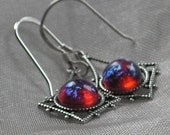 Dragon's Breath Opal Earrings Sterling Silver FREE SHIPPING SALE