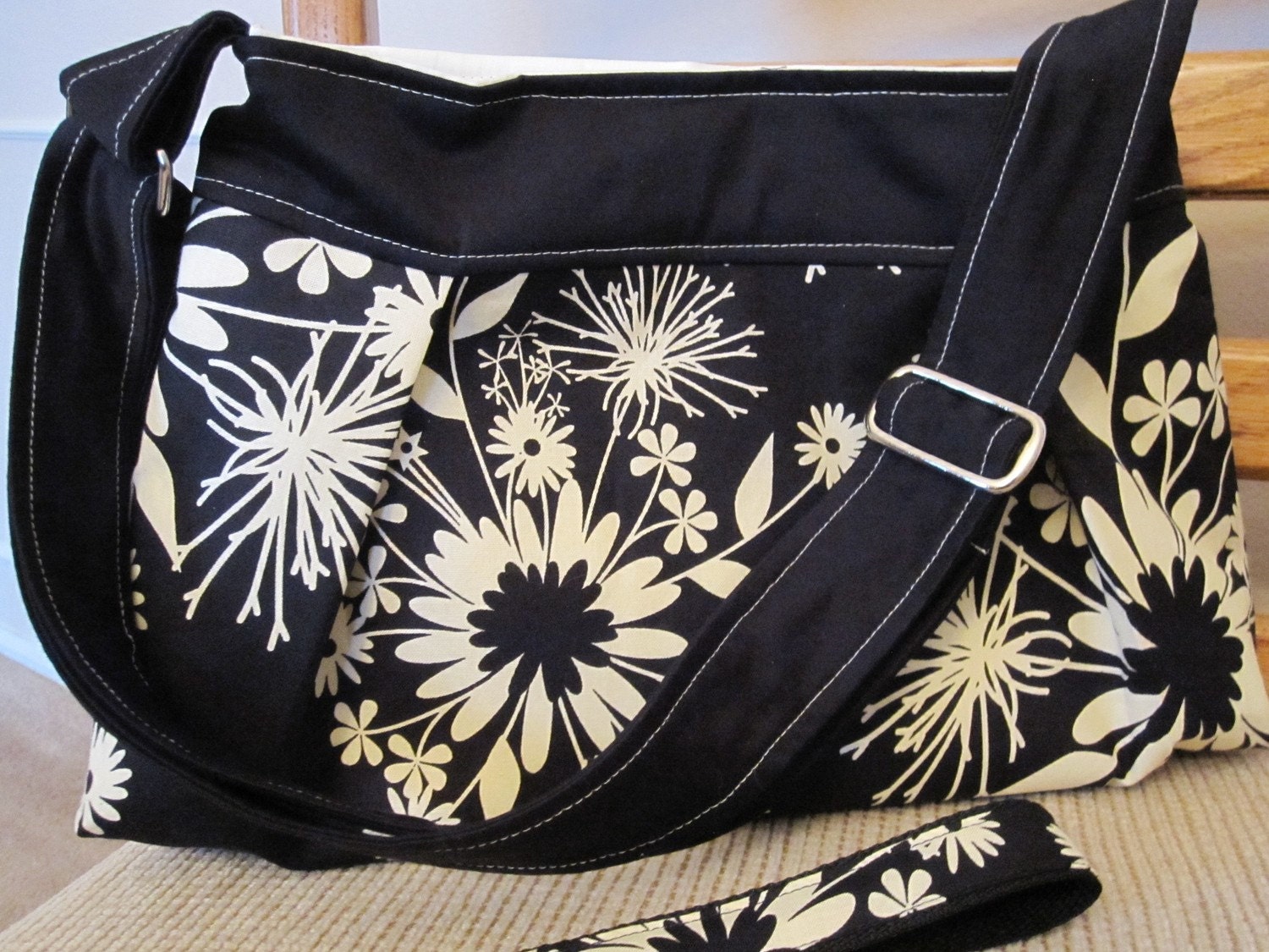 Midnight Kisses Hobo Pleated Bag Including Matching Key Fob