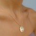 Large Gold Disc Necklace - Select Your Birthstone , 14K Gold Filled