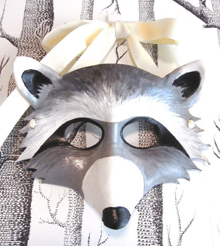 Raccoon Leather Mask, Adult Size - Made to Order ECO-FRIENDLY