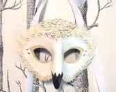 Snowy Owl Leather Mask, Child Size - Made to Order ECO-FRIENDLY