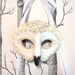 Snowy Owl Leather Mask - Adult Size Made to Order ECO-FRIENDLY