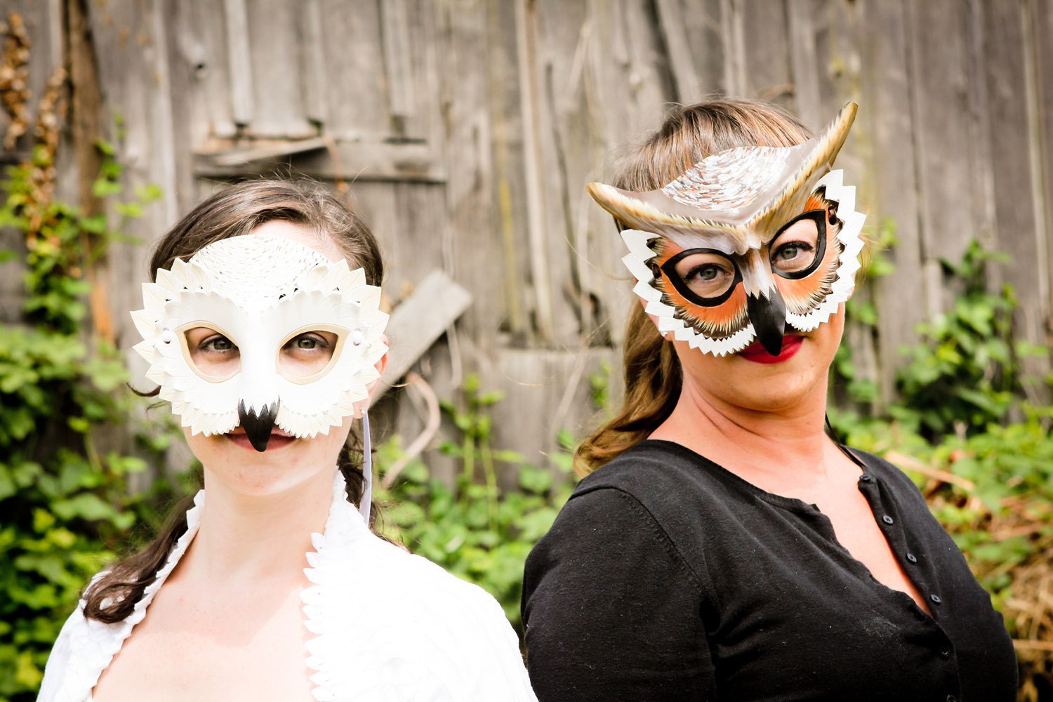 Horned Owl Leather Mask, Adult Size - Made to Order ECO-FRIENDLY