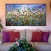 Poppy Flower Field Textured Original Painting on Canvas 36x24 Wall Art Painting, Made to Order