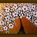 Reserved for Mary--White Tree Painting, Silver and Gold Textured Original Painting on Canvas 36x24 Wall Art