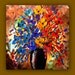 On Sale--Limited Time--Priced as Marked--Colorful Flowers in Vase Painting, Textured Flower Painting on Canvas 24x24, Flower Wall Art