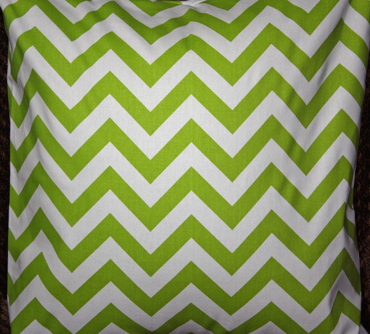 FREE U.S. SHIPPING One 20x20 inch Designer Pillow Cover - Chartreuse and White Chevron Zig-Zag. Pillow Cover, Pillow Case, Cushion Cover.