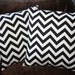 FREE SHIPPING - Set of Two 16x16 inch Designer Pillow Covers - Black and White Chevron Zig-Zag