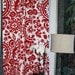FREE U.S. SHIPPING - Set of Two 50x96 inch Designer Rod Pocket Drapery Panels. Suzani in Lipstick Red and White - Lined with Blackout.