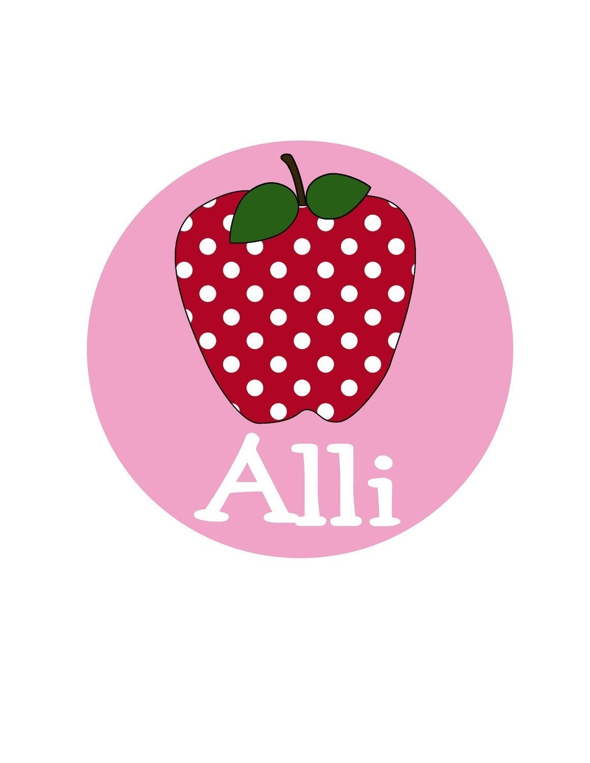 Polka Dot Apple Circle Custom Design