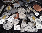 Personalized Jewelry hand stamped initial necklace pendant charm custom bracelet ID tag token letter stamp sterling silver gold copper metal