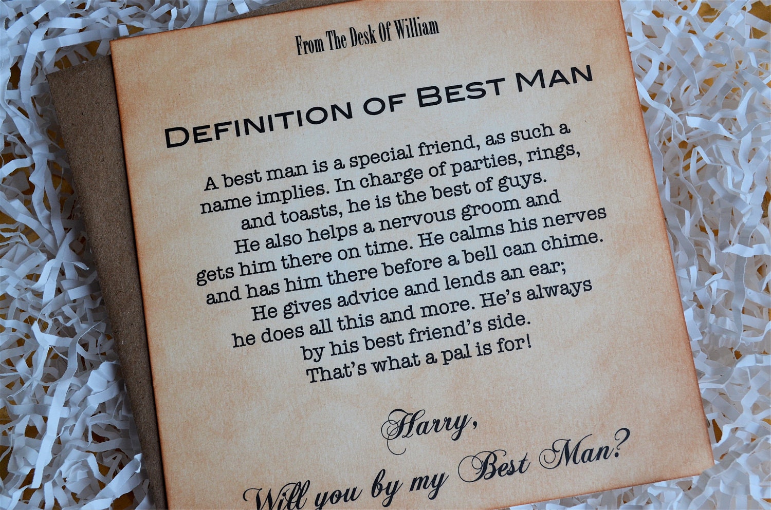 Will You Be My Best Man Invitation Personalized