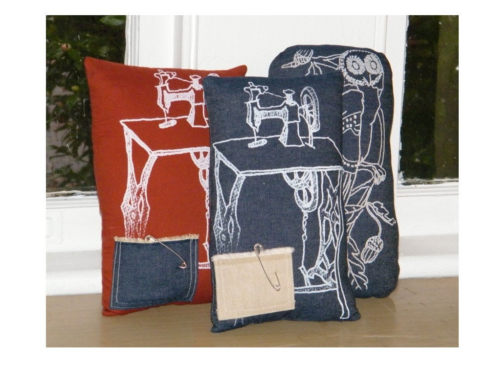 Denim Sewing Machine Pillow