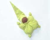 soft toys for baby- Teething waldorf doll, baby toy green /eco friendly gifts for kids