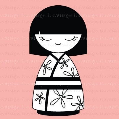 Rubber Stamp - Kokeshi (Mini CRAFT STAMP) C1150