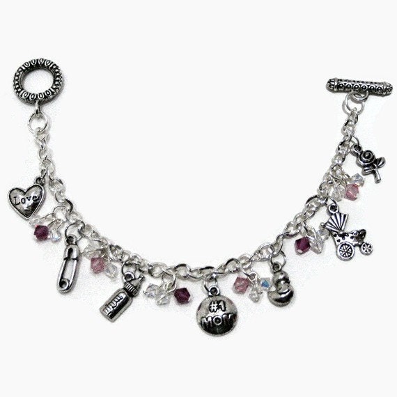 RESERVED New Mother Bracelet, Pink, Baby Girl, Gift for Women, Stocking Stuffers, Gifts Under 20, Last Minute, Gift Wrapped