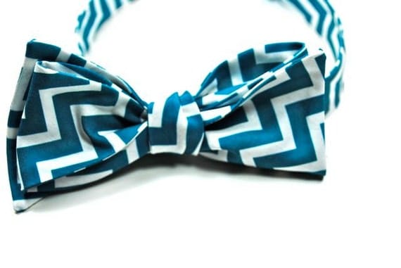 Teal Bow Tie, Bow Ties, Chevron Bow Tie, Mens Bow Ties, Boys Bow Ties, Custom Bow Ties, Cotton Bow Ties, Freestyle Bow Tie
