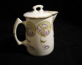 Vintage  Edwin Knowles Art Nouveau or Art Deco Style Pitcher with Lid