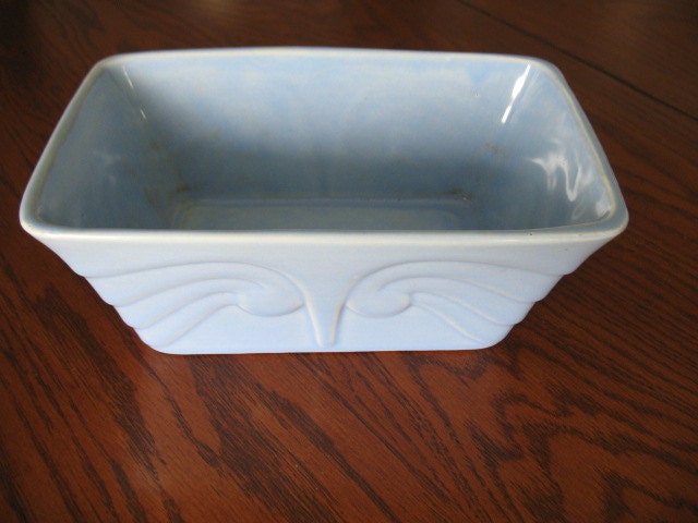 Vintage Art Deco Wave Blue Planter