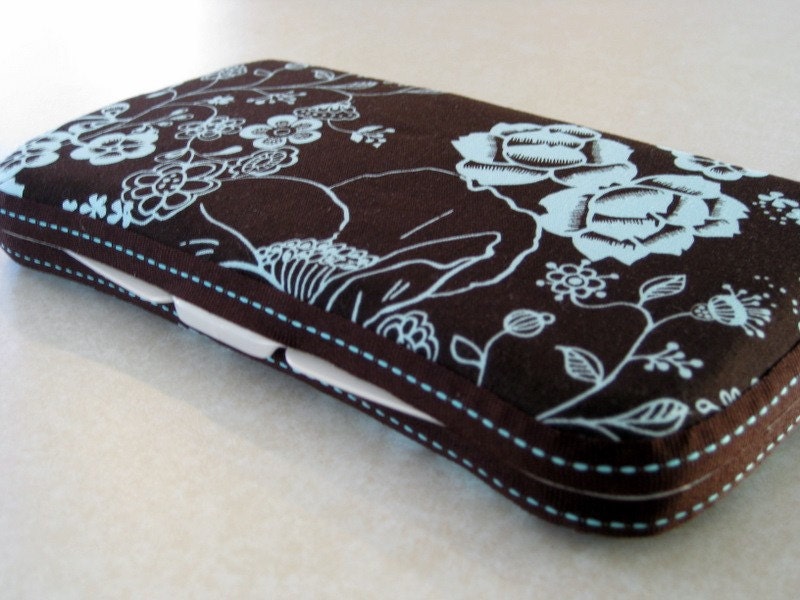 Boutique Baby Wipes Case in Blue Flowers