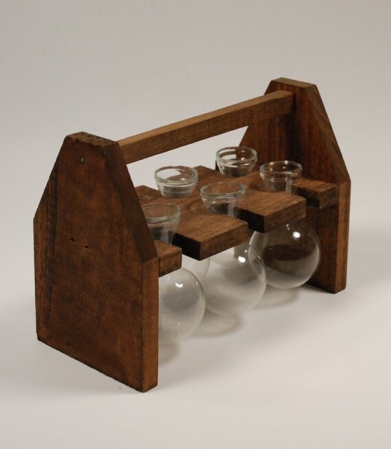 Vintage Bulb Forcing Vase Set Six Glass by FlamingJuneVintage