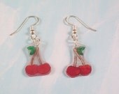 Cherry Shrinky Dink Handdrawn Acrylic Earrings
