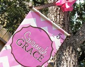 Pink Chevron Growth Chart