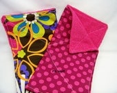The Do Everything Cloth in Flower Shower in Espresso - Dish Cloth - Burp Cloth - Wash Cloth - Dust Cloth - Cleaning Cloth - Ready To Ship
