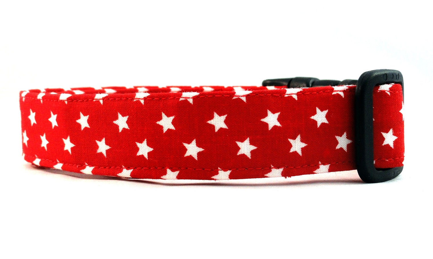 Awesome White Stars on Red Dog Collar Patriotic