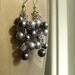 Dark and Light Gray Cascading Pearl Earrings