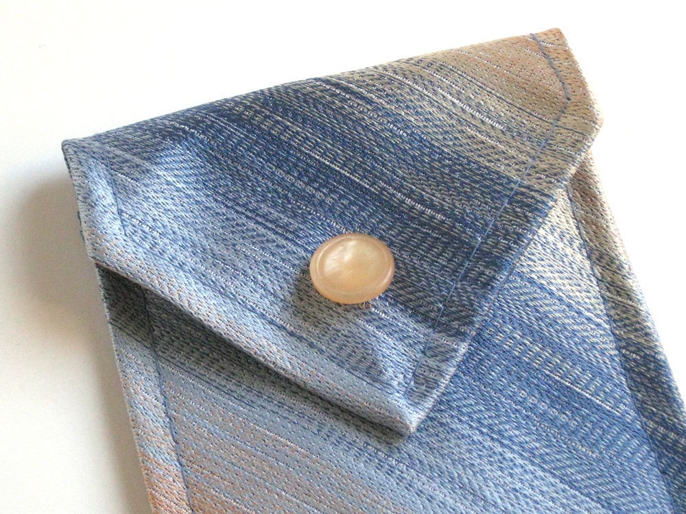 SALE (30% off) PHONE CASE - eyeglass case - vintage blue tie - Lynn Minney Designs