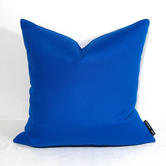 Cobalt Blue Pillow Cover Outdoor Indoor Sunbrella by Mazizmuse