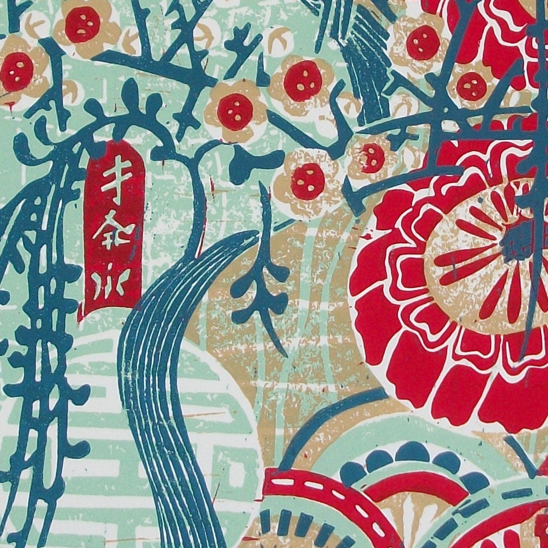Kimo linocut print.