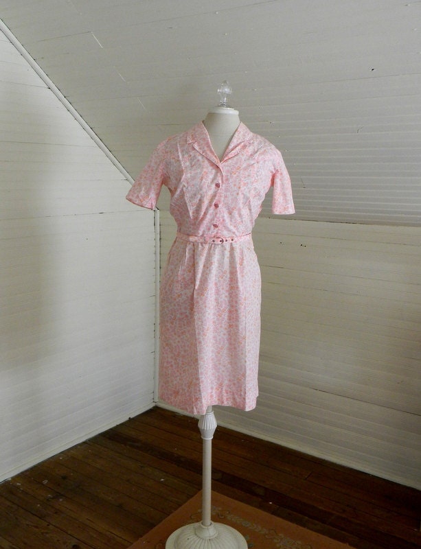 Vintage Dress, 1960s Day Dress, Size Small