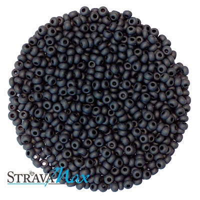5 Ounces 10/0 Matte Black Czech Glass Seed Beads