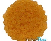 5 Ounces 6/0 Medium Topaz Matte Czech Glass Seed Beads