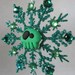 Skull glitter snowflake - Christmas green