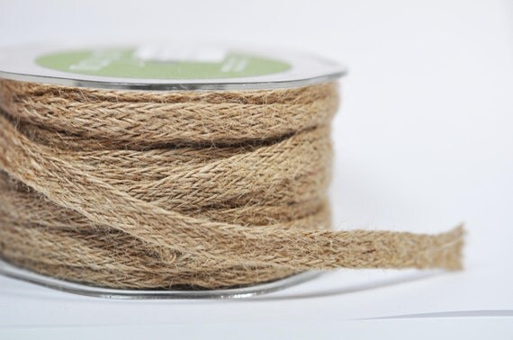 Natural Woven Burlap Ribbon - 5 yards