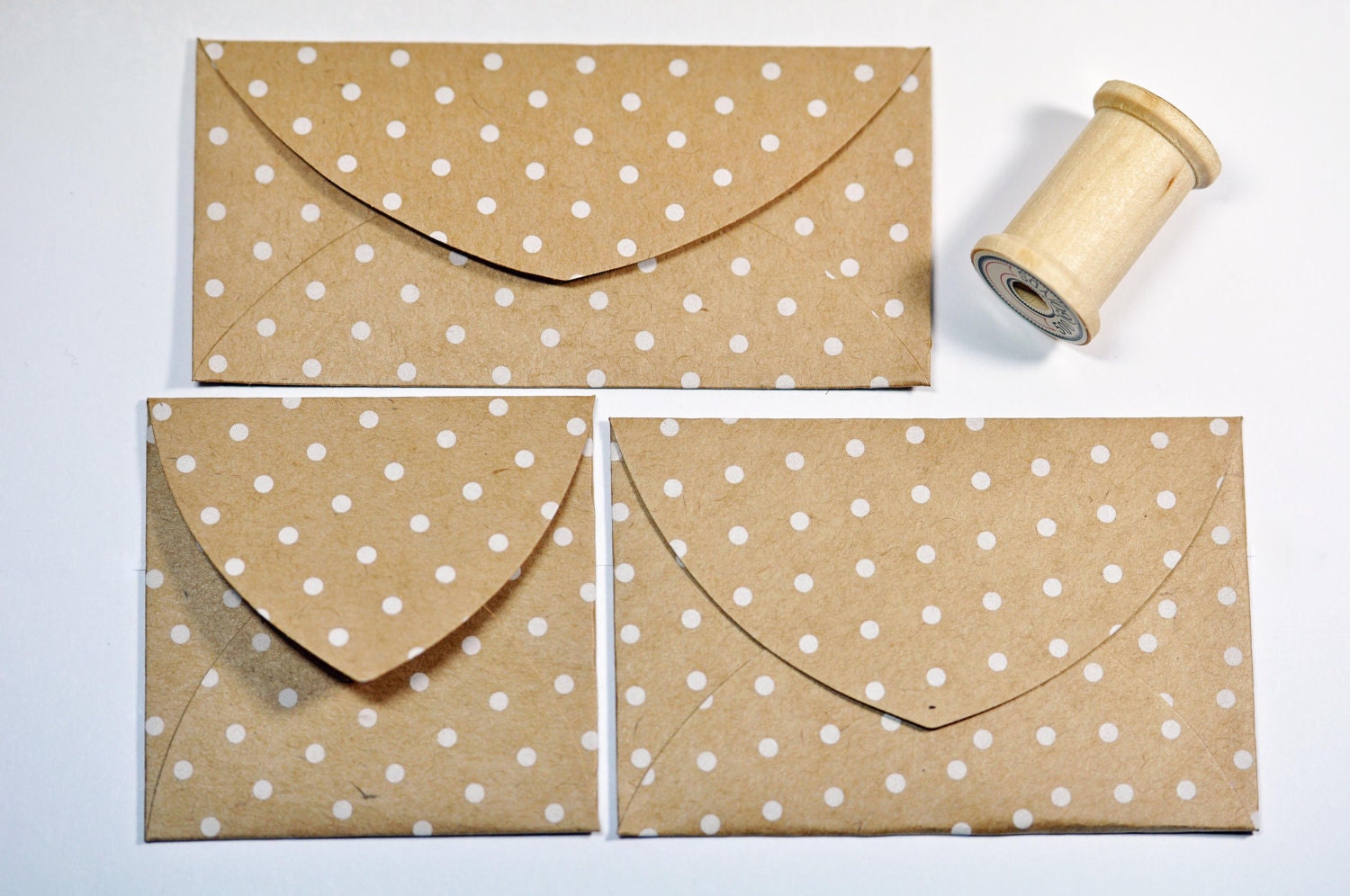 Small Kraft and White Polka Dot Envelopes
