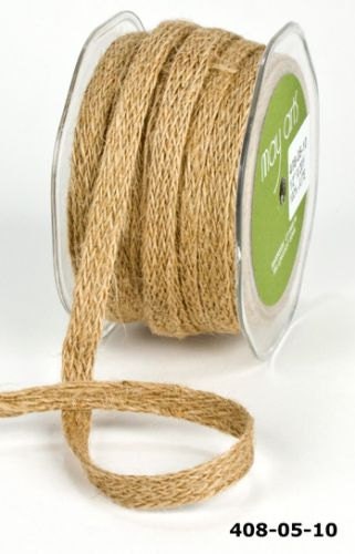 Natural Woven Burlap Ribbon - 5 yards
