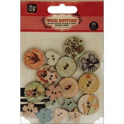 Wooden Buttons  - Prima
