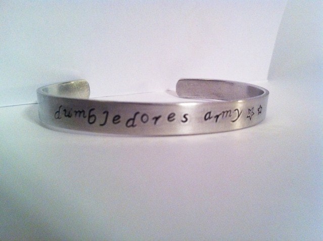 Dumbledore's ARMY Harry Potter Hand Stamped Cuff Bracelet