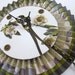 Cottage Chic Audubon Bird Wall Clock Olive Green and Grey Gray Paper Shabby Chic
