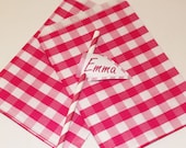 24 PINK GINGHAM Favor  Bags - Paper Bag -  Wedding - Birthday - Bridal - Party -  Made In Usa