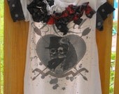 Upcycled banded tunic tshirt  girls size 7 8