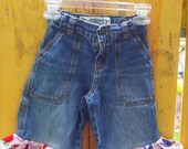 Upcycled Ruffle Capri Pants