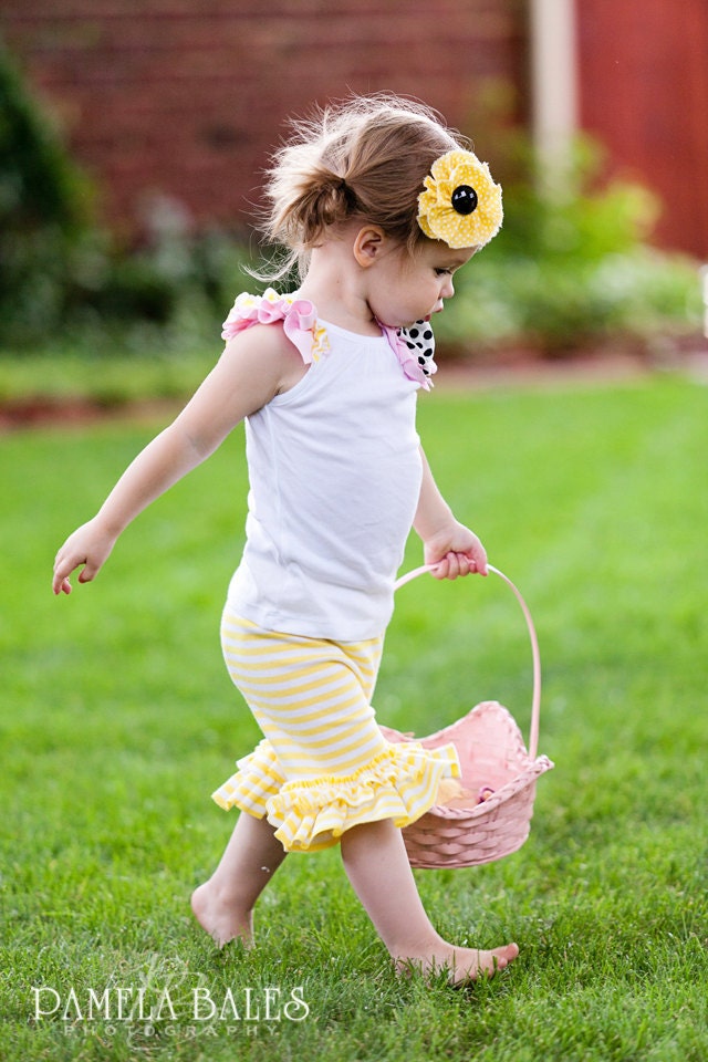 LAST PAIR Lemonade Double Ruffle Knit Shorties -Summer 2012 by Jaxon Jill Designs